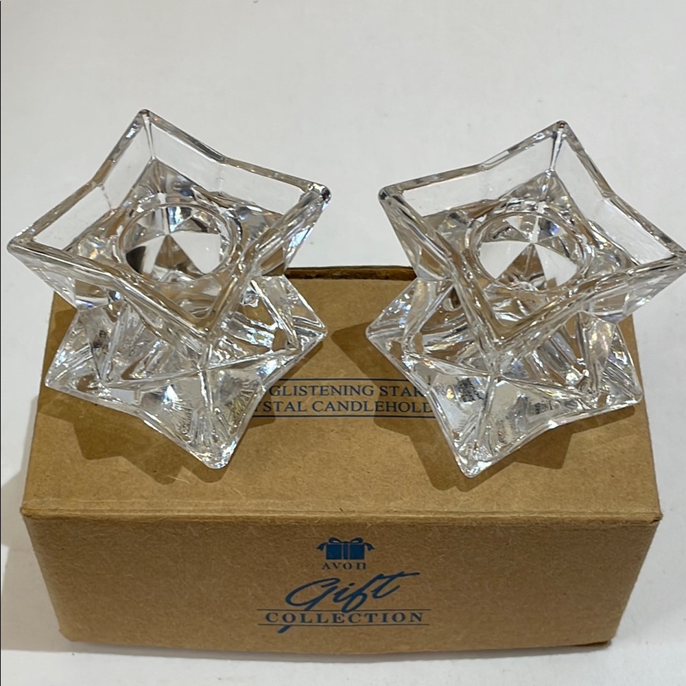 AVON Set of 2 Crystal Candle Holders - Picture 2 of 6
